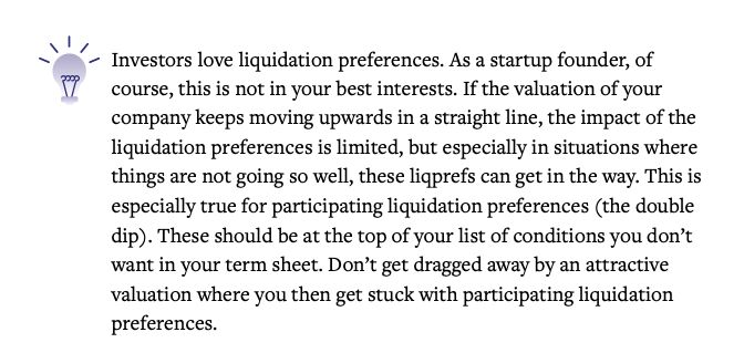 liquidation preference advice